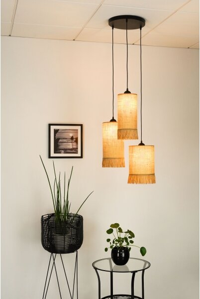 Brilagi - Lampadario a cavo WINNETOU TUBES 3xE27/15W/230V marrone/nero