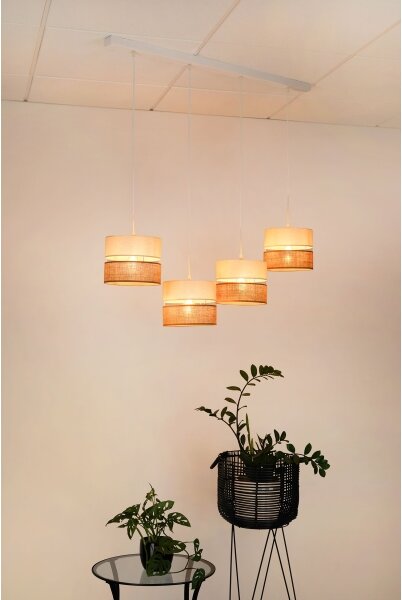Brilagi - Lampadario a sospensione con filo ROYAL YUTE 4xE27/15W/230V beige/color crema/bianco