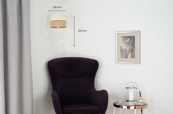 Brilagi - Applique ROYAL YUTE 1xE27/15W/230V + 1xG9/6W beige/color crema/bianco