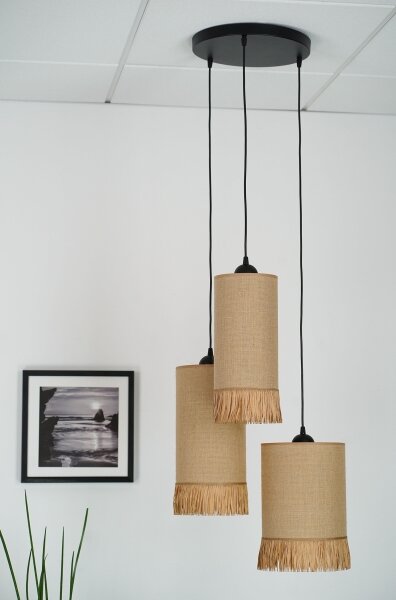 Brilagi - Lampadario a cavo WINNETOU TUBES 3xE27/15W/230V marrone/nero