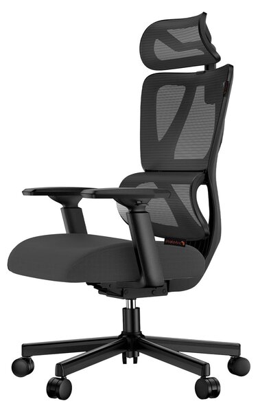 Sedia da ufficio ergonomica con supporto regolabile, colore nero