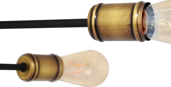 Lampadario a plafone CAMBRIDGE 6xE27/20W/230V nero/oro
