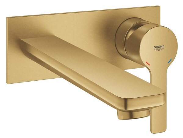 Miscelatore da lavabo a muro, 2 fori, serie Mitige, dimensione L, finitura Cool Sunrise spazzolata - codice prodotto: 23444GN0