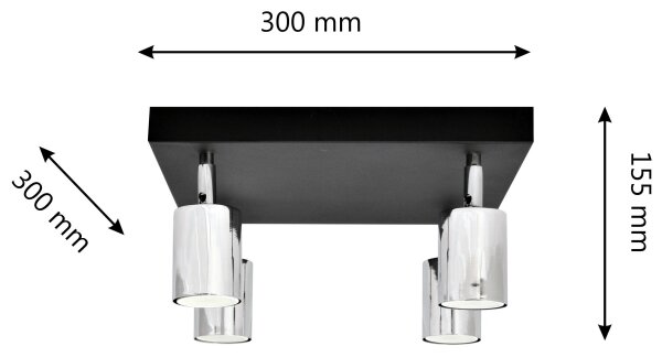 Faretto LED TUNE 4xGU10/4,8W/230V cromo opaco/nero