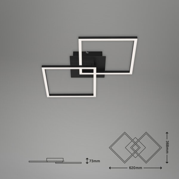 Briloner 3210-015 - Lampada LED da soffitto dimmerabile FRAME 2x11W 230V nera