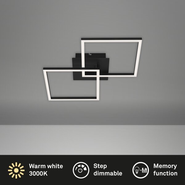 Briloner 3210-015 - Lampada LED da soffitto dimmerabile FRAME 2x11W 230V nera