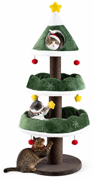 KOMFOTTEU: Albero per gatti alto 143 cm, con piattaforme accessibili e una cuccia superiore