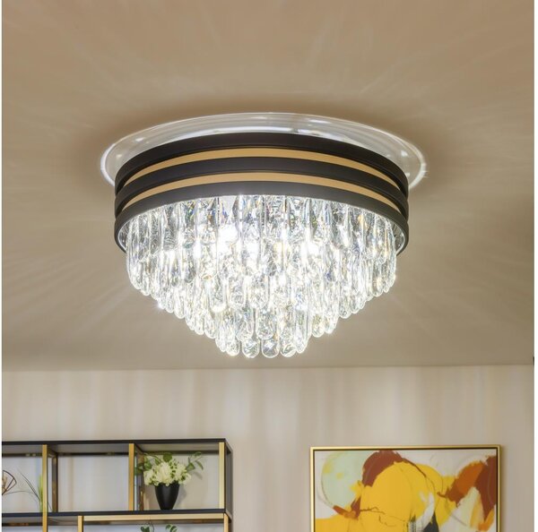 Brilagi - Plafoniera LED in cristallo VELURE 5xE14/40W/230V nera
