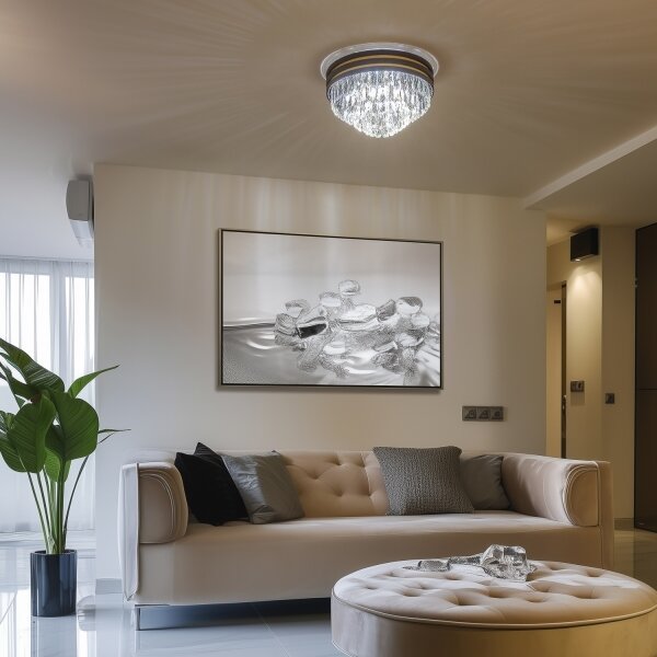 Brilagi - Plafoniera LED in cristallo VELURE 5xE14/40W/230V nera