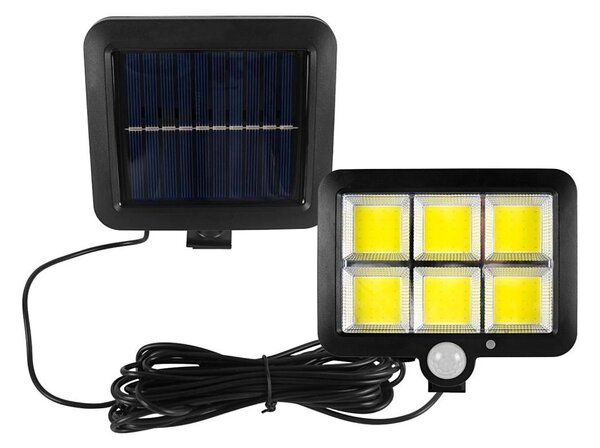 Faretto solare LED 1,5W 6000K IP44 con sensore e batteria 1200 mAh