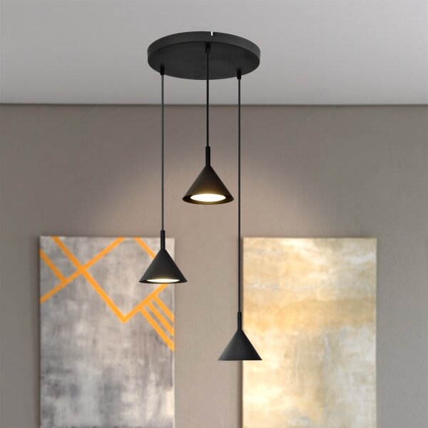 Lampadario a sospensione con filo ETNA 3xGX53/10W/230V nero