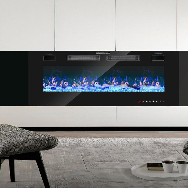 Ikodm, camino elettrico da incasso, 127 cm, 1500W, con Wi-Fi e controllo tramite app, telecomando, 5 livelli di luminosità e protezione contro il surriscaldamento