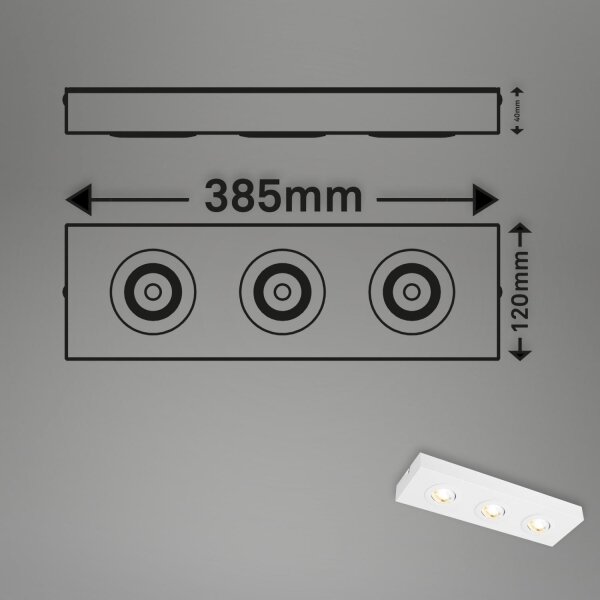 Briloner 3996036 - Faretto LED CTS 3xLED/4W/230V 2700/4000K bianco