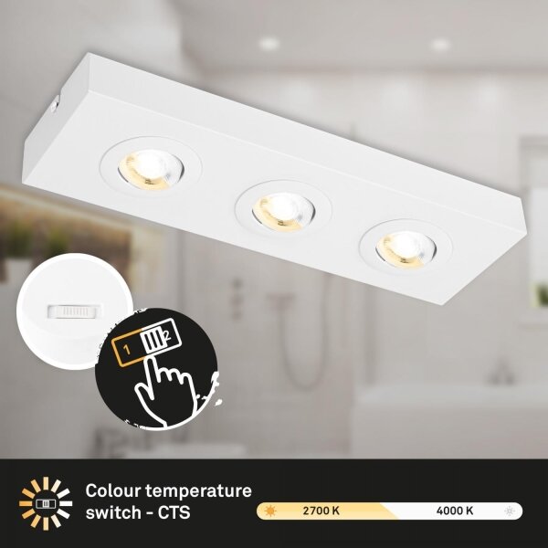 Briloner 3996036 - Faretto LED CTS 3xLED/4W/230V 2700/4000K bianco