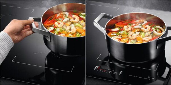 Aeg Piano Cottura a Induzione 6 Fuochi Larghezza 80 cm con Superficie in Vetro colore Nero - NIR86T00FB TotalFlex 6000