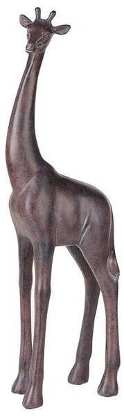 Statuetta decorativa in poliresina marrone scuro 55 cm soprammobile Giraffa con finitura opaca accessori esotico Beliani