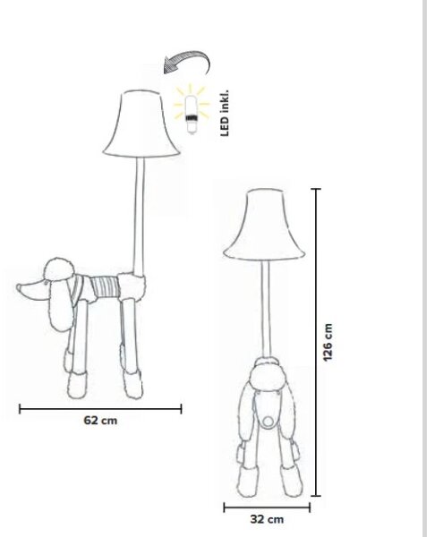 Happy Lamps - LED Lampada da terra per bambini BELLO LED/5,4W/230V barboncino