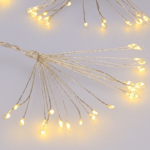 Brilagi - Catena luminosa natalizia a LED per esterni 150 LED 5 m IP44 bianco caldo effetto fuochi d'artificio