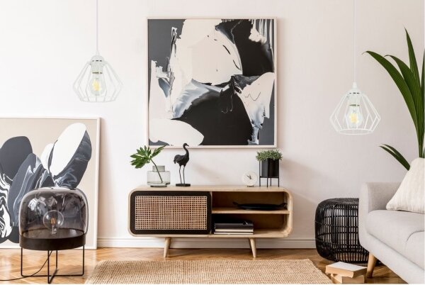 Lampadario a sospensione con filo CEED 1xE27/60W/230V bianco