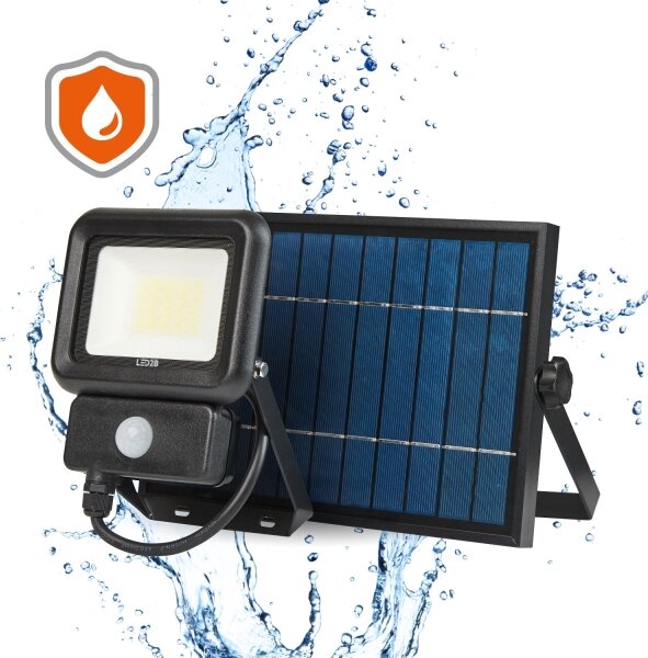 Faro solare LED esterno 20W 6500K IP65 con sensore e batteria 4400 mAh