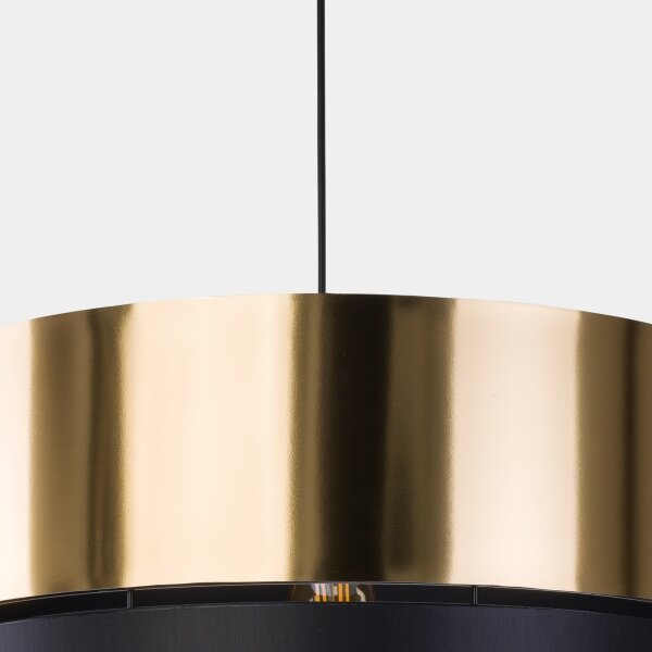 Lampadario su filo HILTON 1xE27/25W/230V ottone/nero