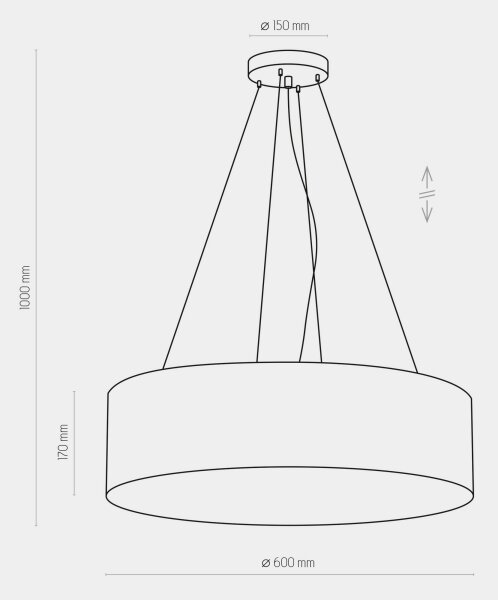 Lampadario su corda RONDO 4xE27/15W/230V verde