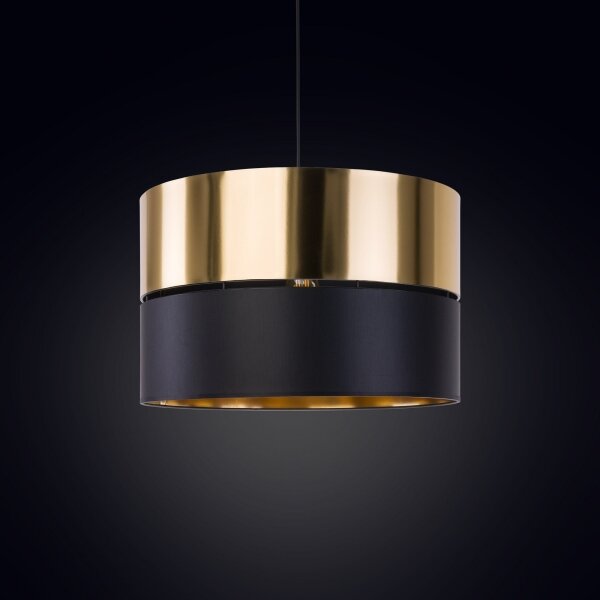 Lampadario su filo HILTON 1xE27/25W/230V ottone/nero