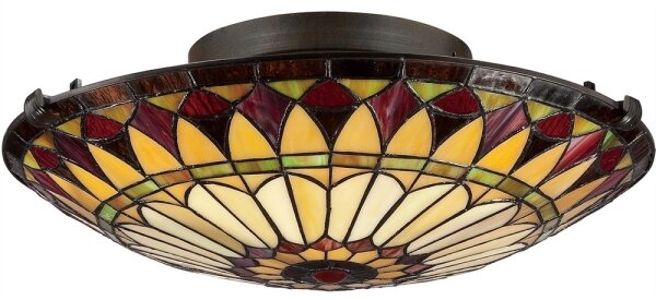 Elstead QZ-WEST-END-F - Plafoniera Tiffany WEST 2xE27/75W/230V