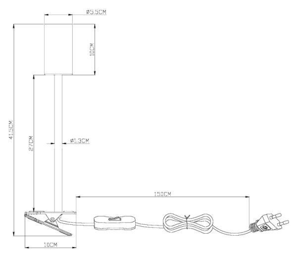 Globo 57911KG - Lampada flessibile con clip ROBBY 1xGU10/25W/230V grigio/marrone