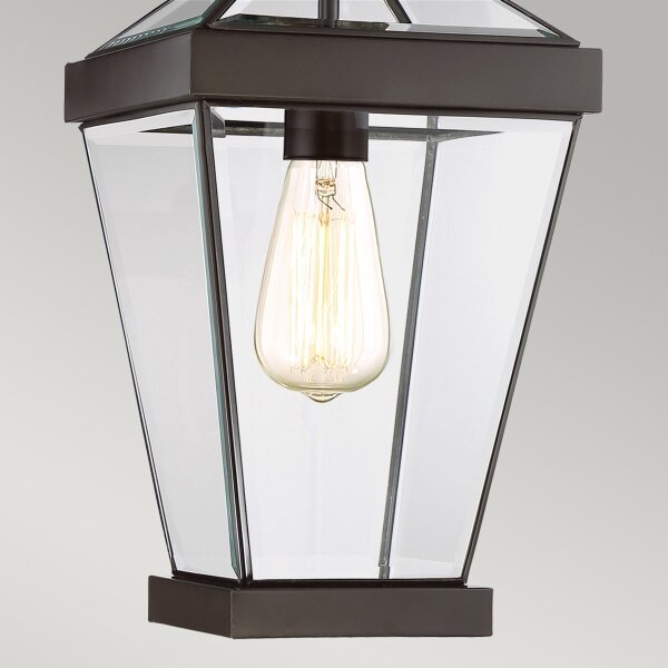 Quoizel QZ-RAVINE8-M - Lampadario da esterno a sospensione con catena RAVINE 1xE27/60W/230V IP23 marrone
