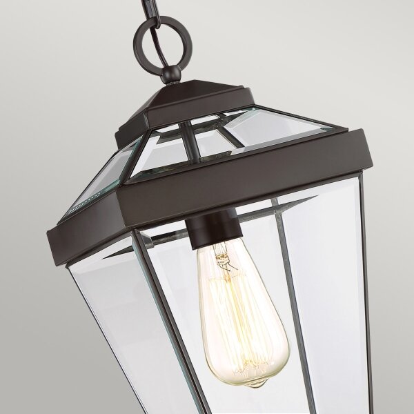Quoizel QZ-RAVINE8-M - Lampadario da esterno a sospensione con catena RAVINE 1xE27/60W/230V IP23 marrone