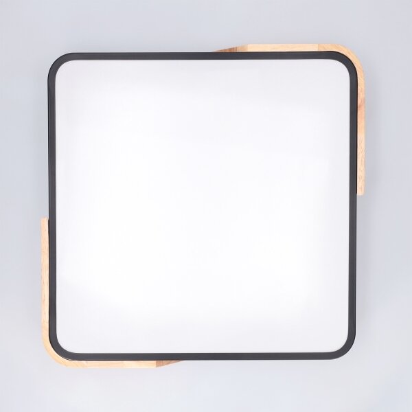 Brilagi - Lampada LED dimmerabile PILANA LED/48W/230V rovere/nero 42x42 cm + telecomando