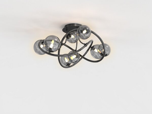 Wofi 9014-805 - Lampadario a plafone LED NANCY 8xG9/3,5W/230V nero/cromo