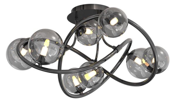 Wofi 9014-805 - Lampadario a plafone LED NANCY 8xG9/3,5W/230V nero/cromo