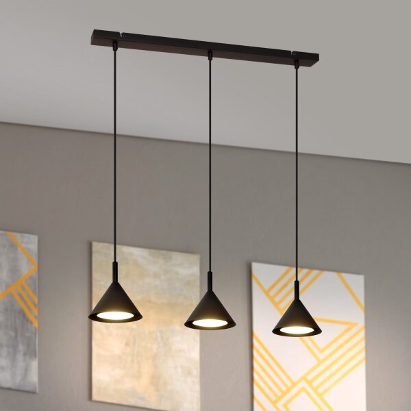 Lampadario a sospensione con filo ETNA 3xGX53/10W/230V nero