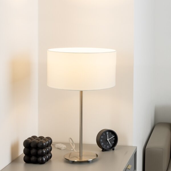Eglo - LED lampada da tavolo TUNJA 1xE27/60W/230V 38,5 cm cromo opaco/bianco
