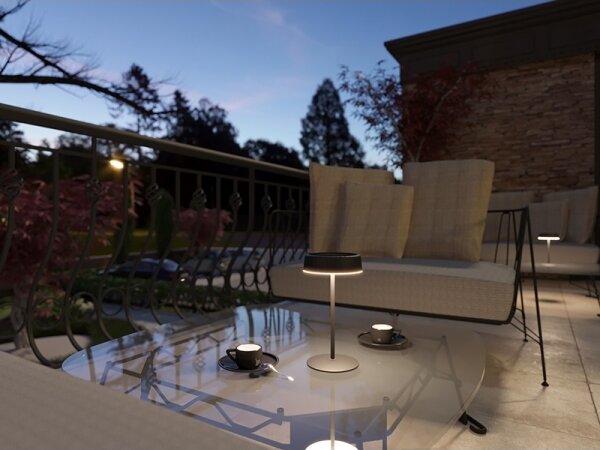 Lampada da tavolo solare ricaricabile a LED dimmerabile VIVIEN LED/3W/5V 2700K IP54 nero