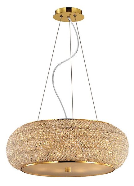 Ideal Lux - Lampadario di cristallo a sospensione PASHA 10xE14/40W/230V diametro 55 cm oro