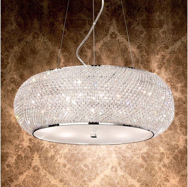 Ideal Lux - Lampadario di cristallo a sospensione PASHA 6xE14/40W/230V diametro 40cm cromo lucido