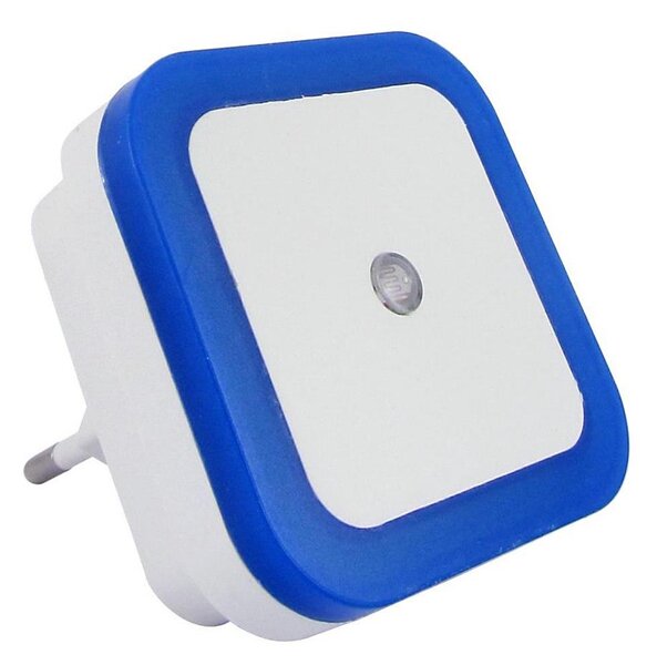 Luce notturna a LED con sensore crepuscolare, 0,5 W, 230 V, blu