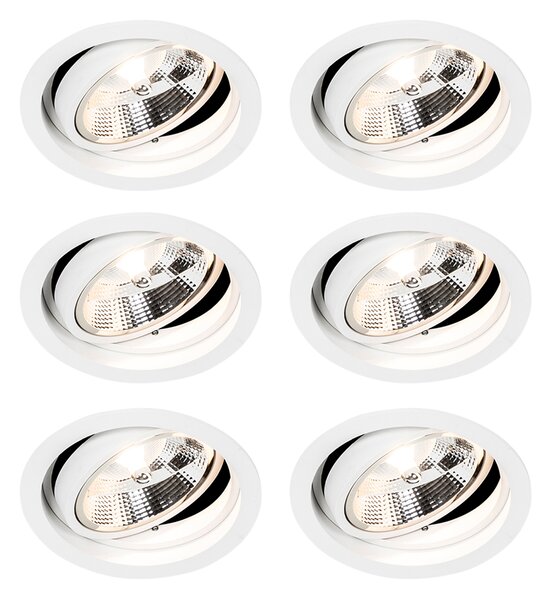 Set di 6 Faretto da incasso moderno bianco orientabile - CHUCK 111