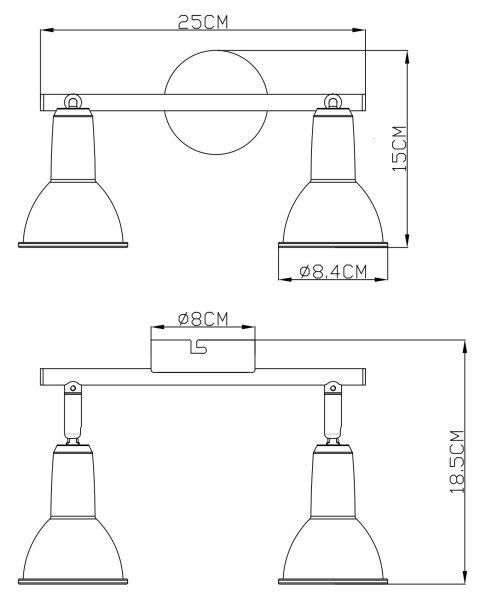 Globo 54648-2 - Faretto 2xE14/40W