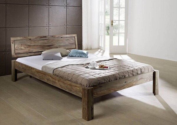 LETTO MATRIMONIALE CON GIROLETTO IN LEGNO SHEESHAM