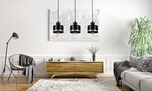 Lampadario a sospensione con filo BODO SILVER 3xE27/60W/230V