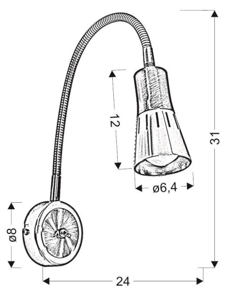 Lampada flessibile ARENA 1xE14/40W/230V nera