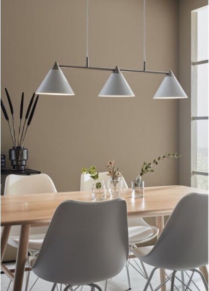 Markslöjd 108075 - Lampadario su filo KLINT 3xE14/40W/230V bianco
