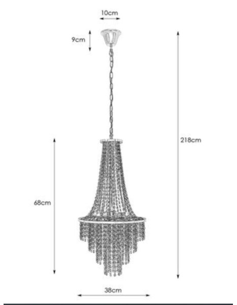 Markslöjd 108124 - Lampadario di cristallo su filo ALLINGTON 3xE14/25W/230V nero