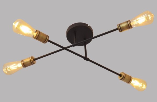 Lampadario a plafone CAMBRIDGE 4xE27/20W/230V nero/oro