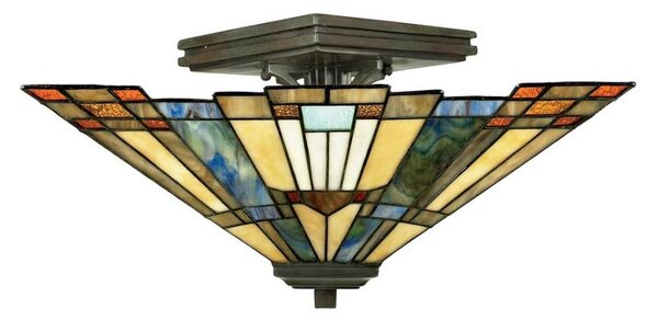 Elstead QZ-INGLENOOK-SF - Plafoniera Tiffany INGLENOOK 2xE27/60W/230V