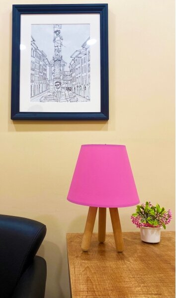 Lampada da tavolo WOOD 1xE27/60W/230V rosa